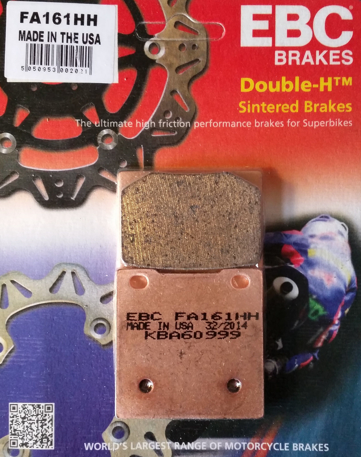 EBC Brakes Double-H Sintered Superbike Brake Pads Rear - FA161HH EBC Brakes Double-H Sintered Superbike Brake Pads Rear - FA161HH